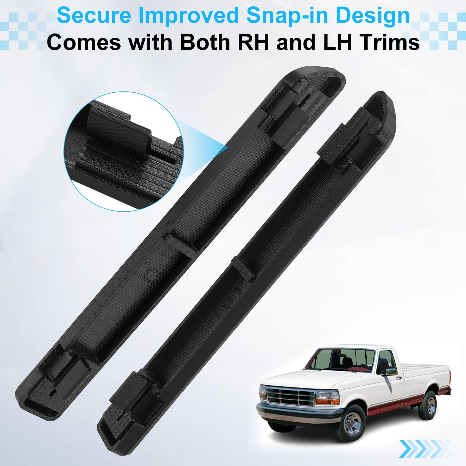 2Pcs Dash Panel Trim Bezel Insert for Ford F150 F250 F350 Bronco 92-97