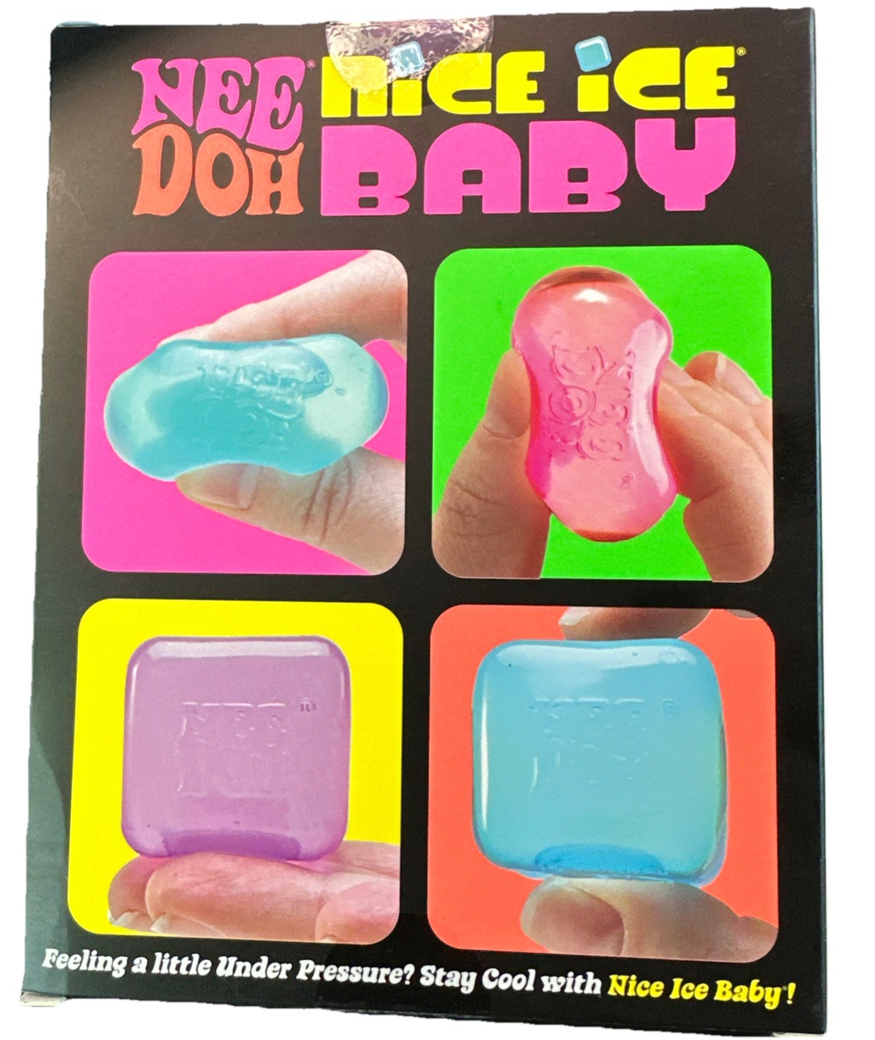 NeeDoh Nice Ice Baby 4 pack, Set of Four Nee Doh Mini Nice Cube Pink Blue Purple