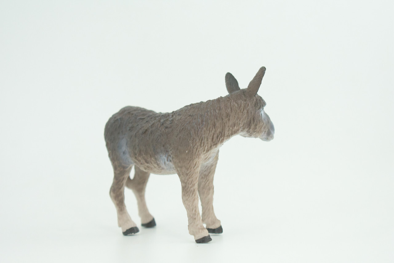 Donkey Toy Realistic Hand Painted Rubber Farm Model 4 Inches CH846 BB197