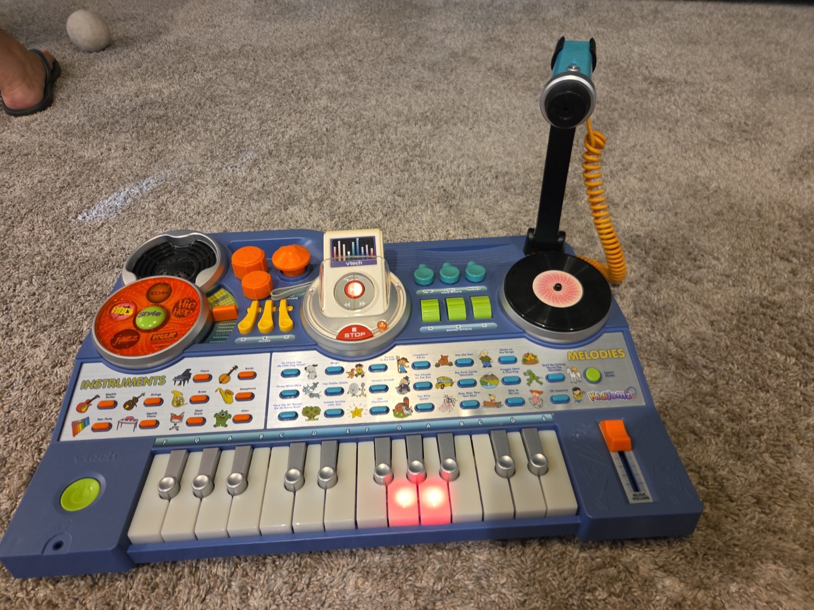 VTech KidiJamz Keyboard Blue Recording Studio DJ Music Songs Ages 3-6 Years