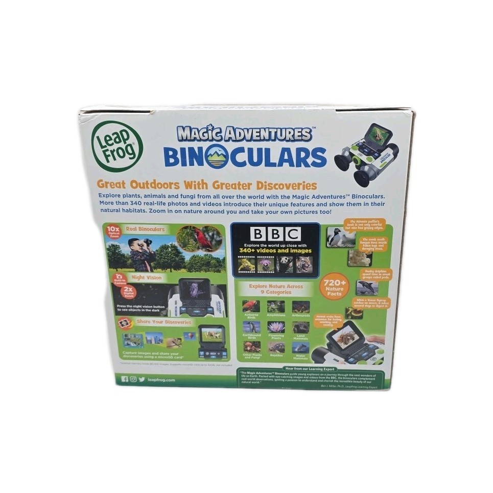 Leap Frog Magic Adventures Binoculars W/Screen Capture Night Vision For Kids New
