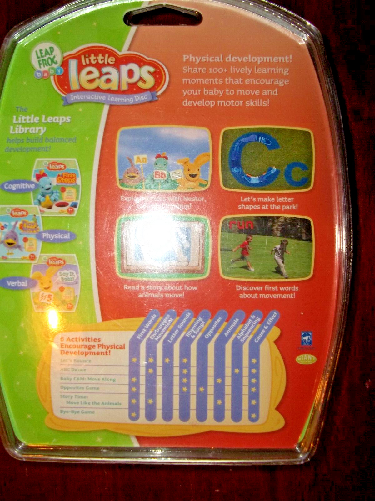 2 LEAP FROG BABY LITTLE LEAPS First Steps Games Shapes Colors Play & Move NEW