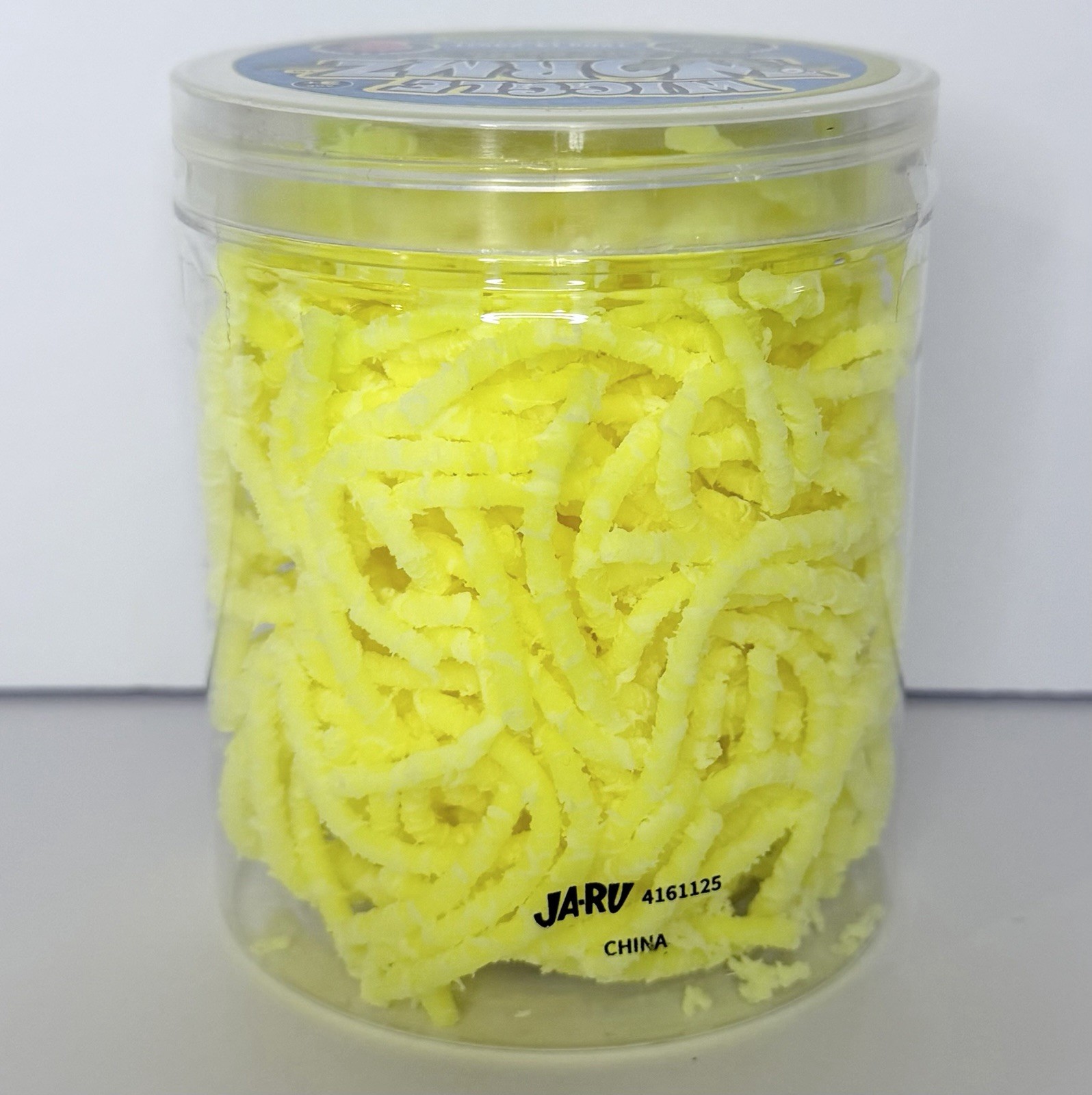YELLOW Wiggle Wormz by Ja-Ru, Glow in the Dark Squishy Stretchy Worms Fidget Toy