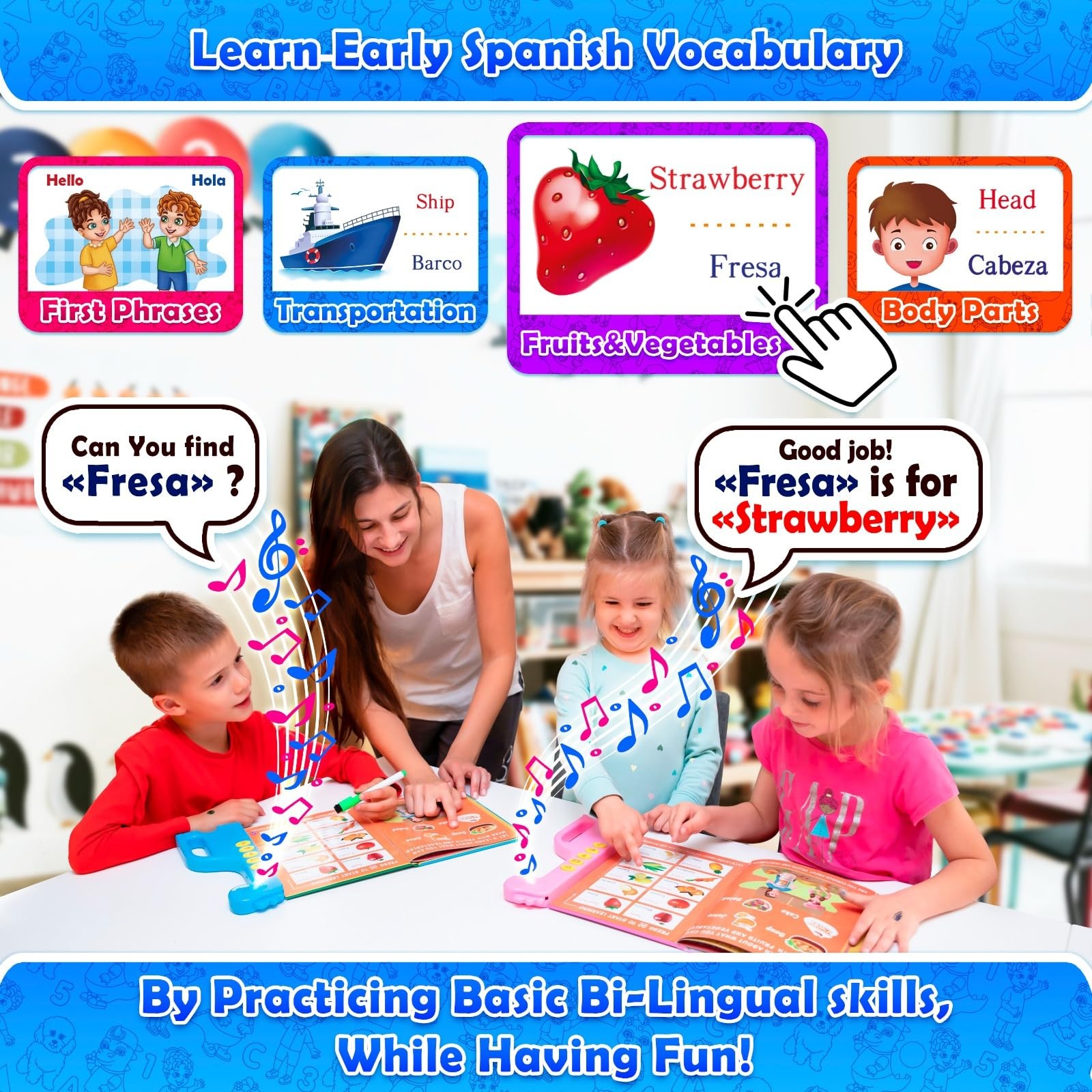 ABC Learning for Toddlers | Learning Resources | English & Spanish Sound Book…