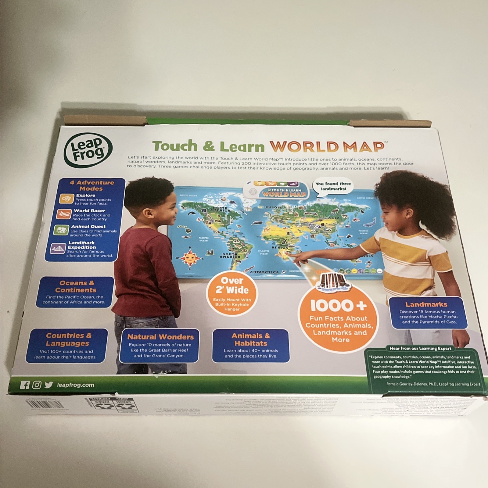 LeapFrog Touch & Learn World Map Featuring Animals & Landmarks Explore. Ages 4+