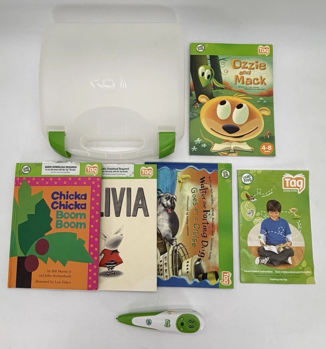 Leapfrog Tag 30704 Reading System Talking Stylus W/ Carry Case & 4 Books Tested