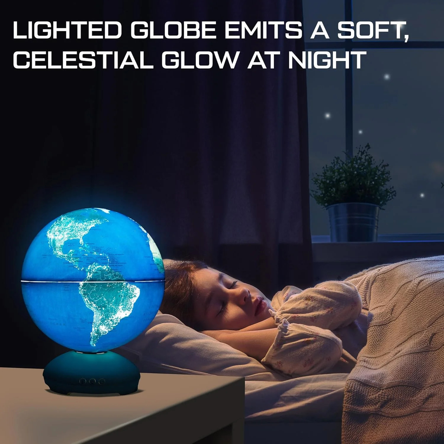 USA Toyz Cityscapes Illuminated Globe for Kids Learning STEM – Globe with Stand,