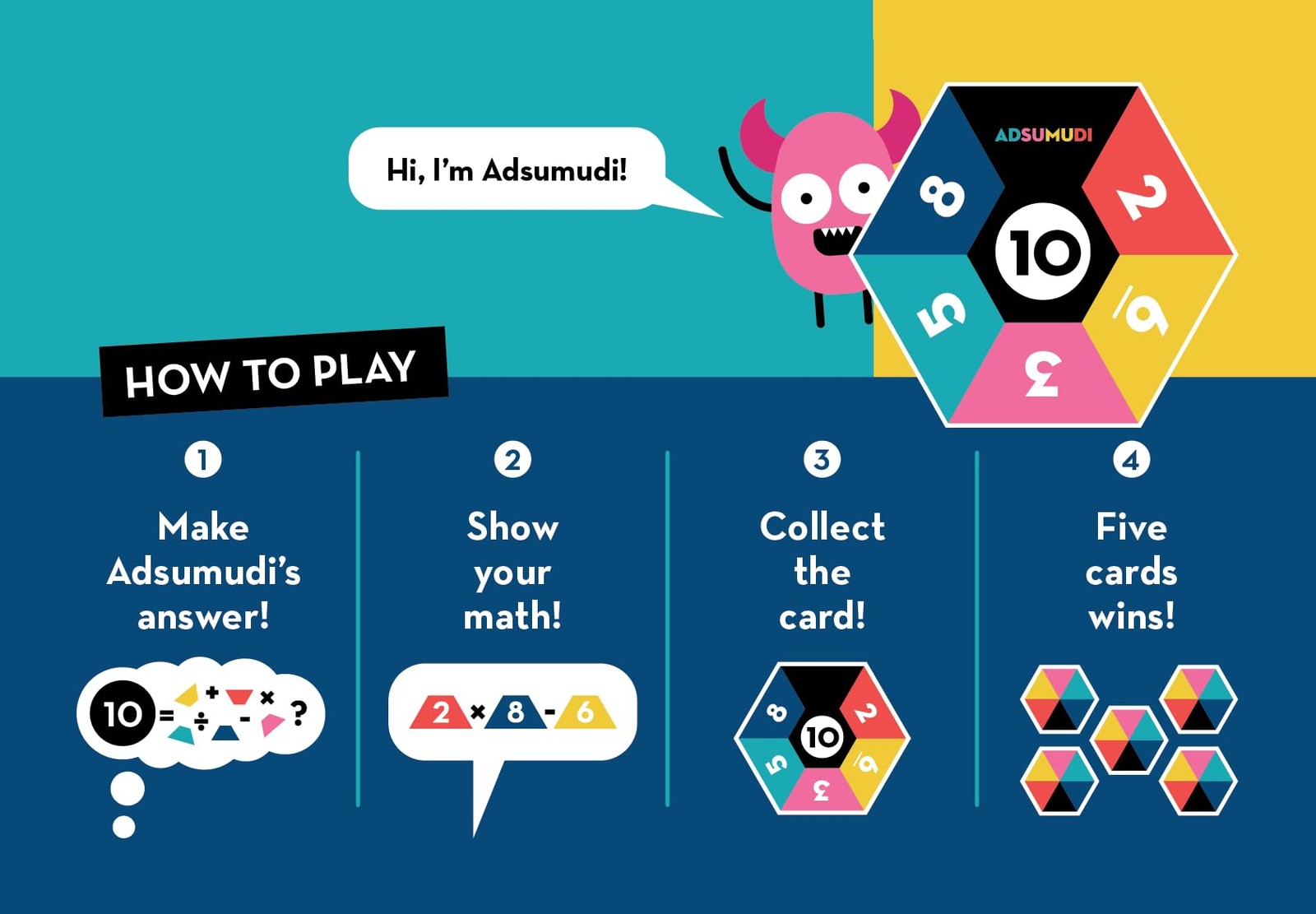 Evermade Adsumudi Math Game – The Monstrously Fun, Smart Game for Kids to Practi