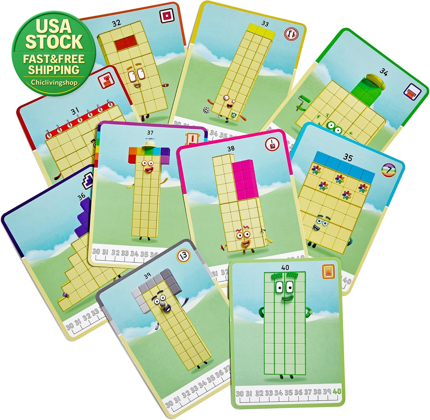 Numberblocks 31-40 Mathlink Cubes Educational Counting Toy Set