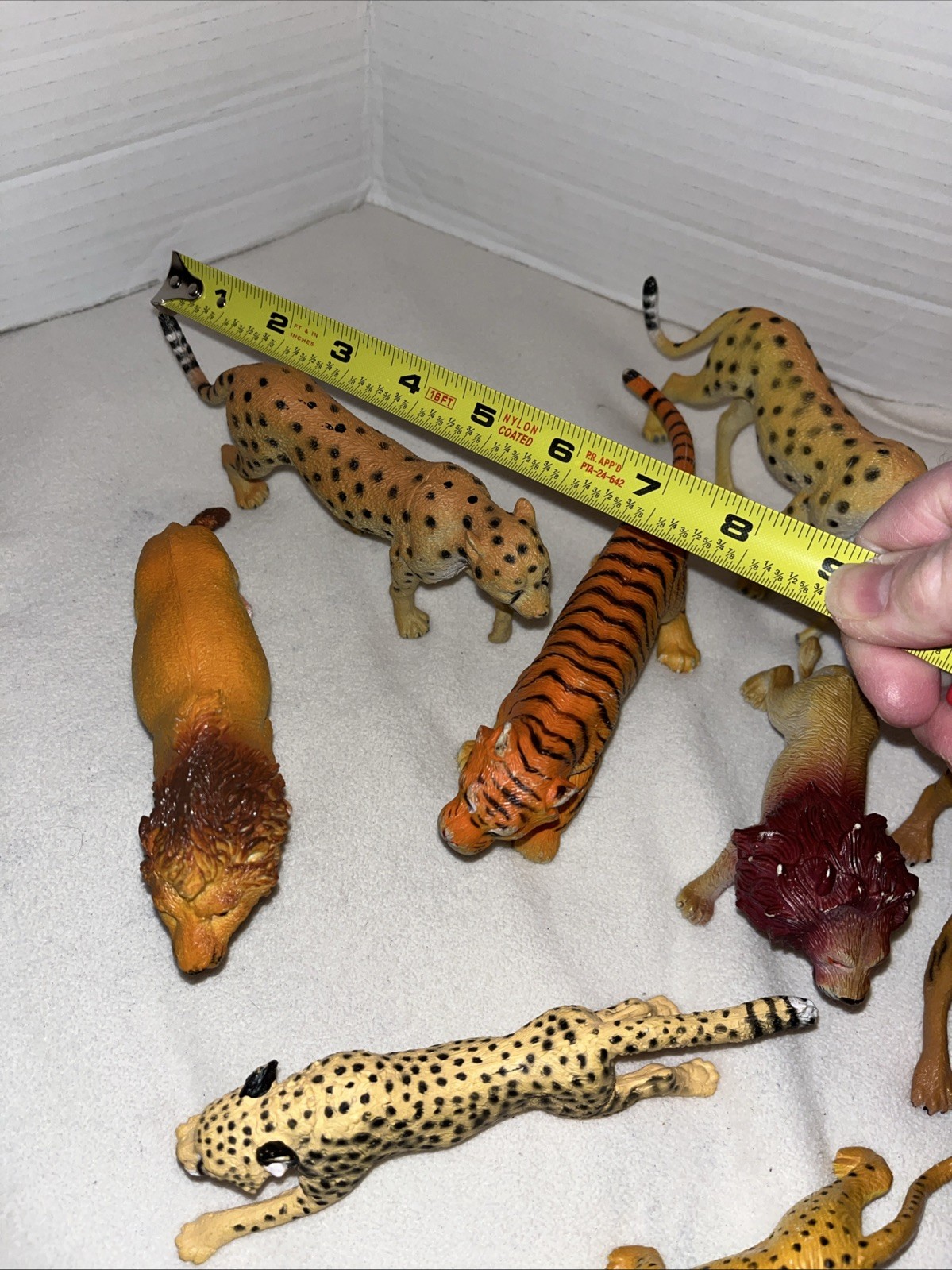 Realistic Wild Big Cat Figures Lion Tiger Cheetah Panther Lot Of 10 5”-7”
