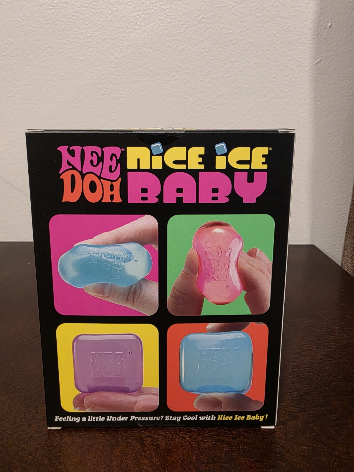 NeeDoh Nice Ice Baby 4 pack Mini Cube Pink Blue Purple Super Solid Squish
