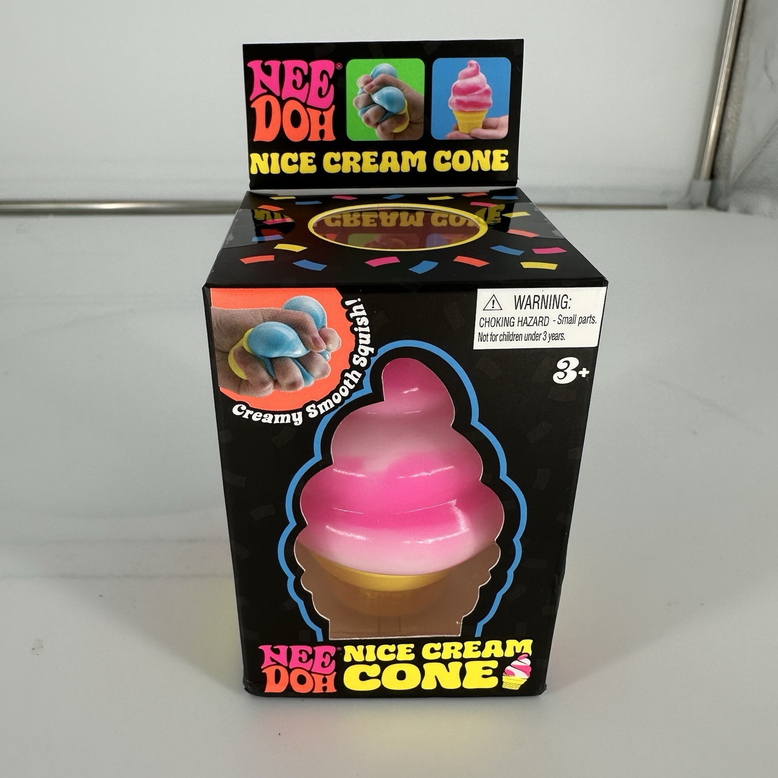 🔥 NeeDoh Nice Cream Cone Pink AUTHENTIC Schylling Stress Toy Yellow 2025 RARE