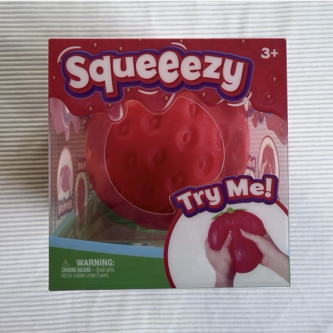 Sunny Days Jumbo Squeezy Strawberry Squishy Toy Stress Relief Toy TikTok VIRAL