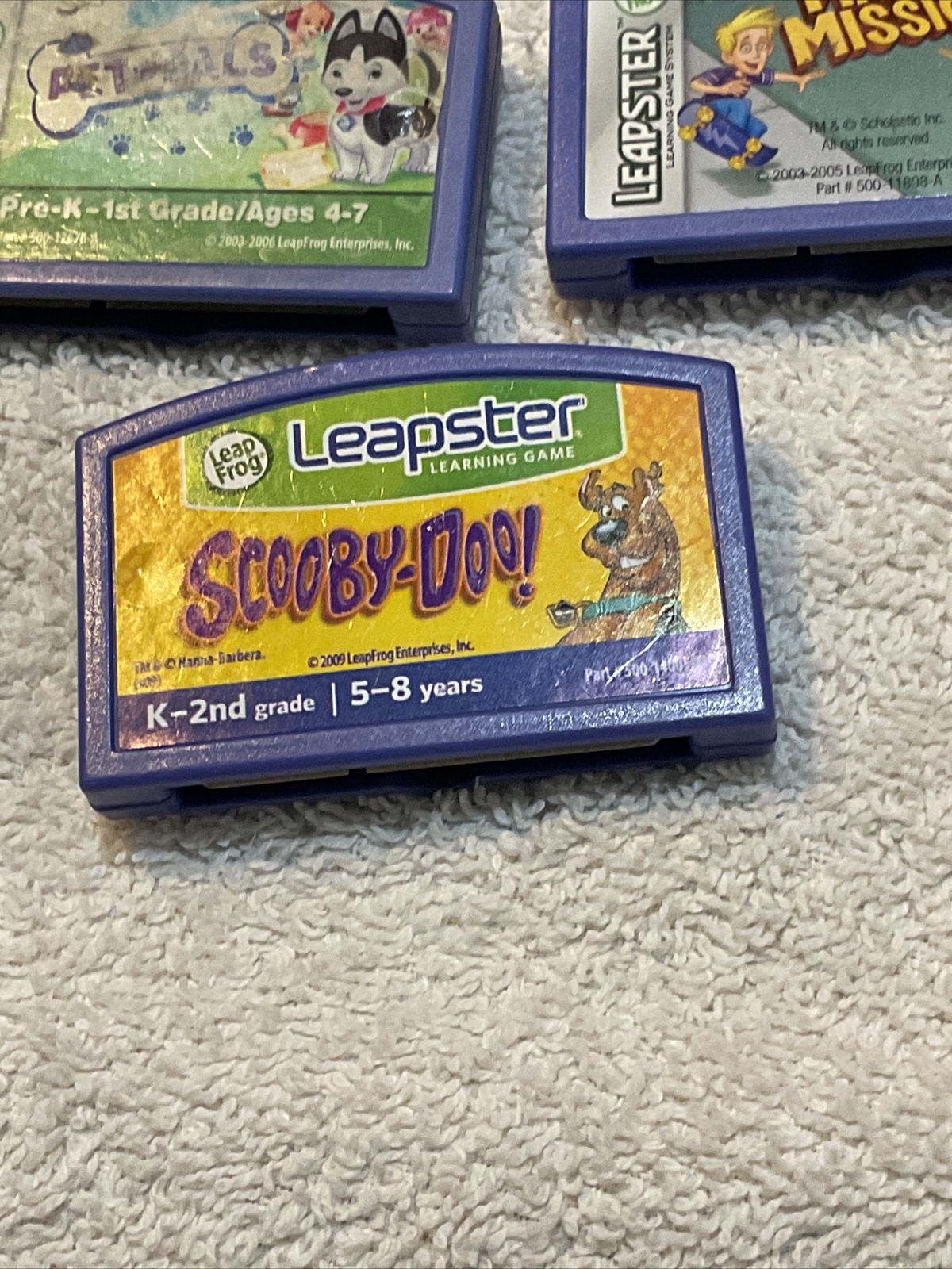 LeapFrog LeapPad, Leapster Explorer -3x Game Cartridges, Scooby Doo Plus More