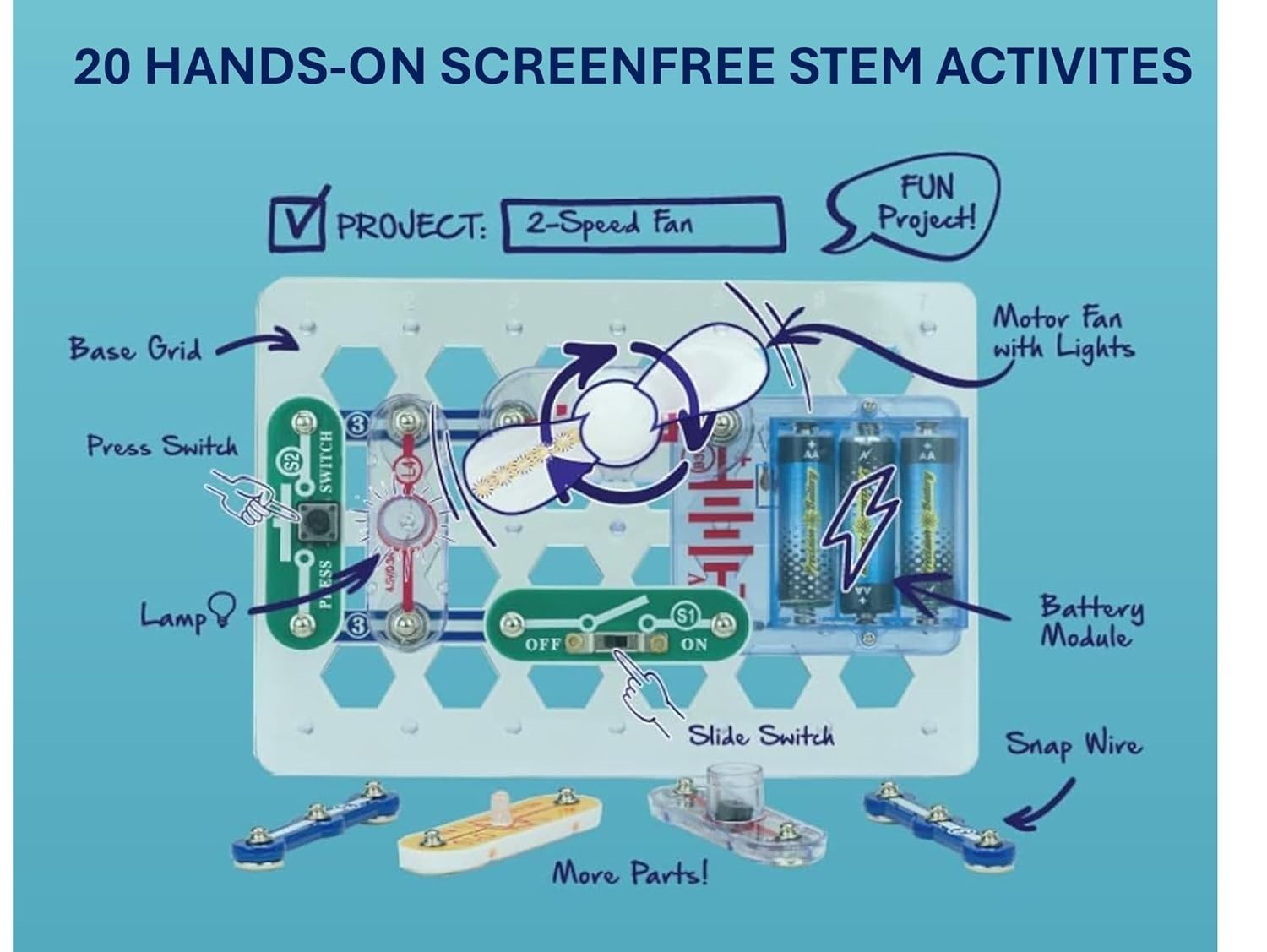 Beginner, Electronics Exploration Kit, Stem Kit for Ages 5-9 SCB-20