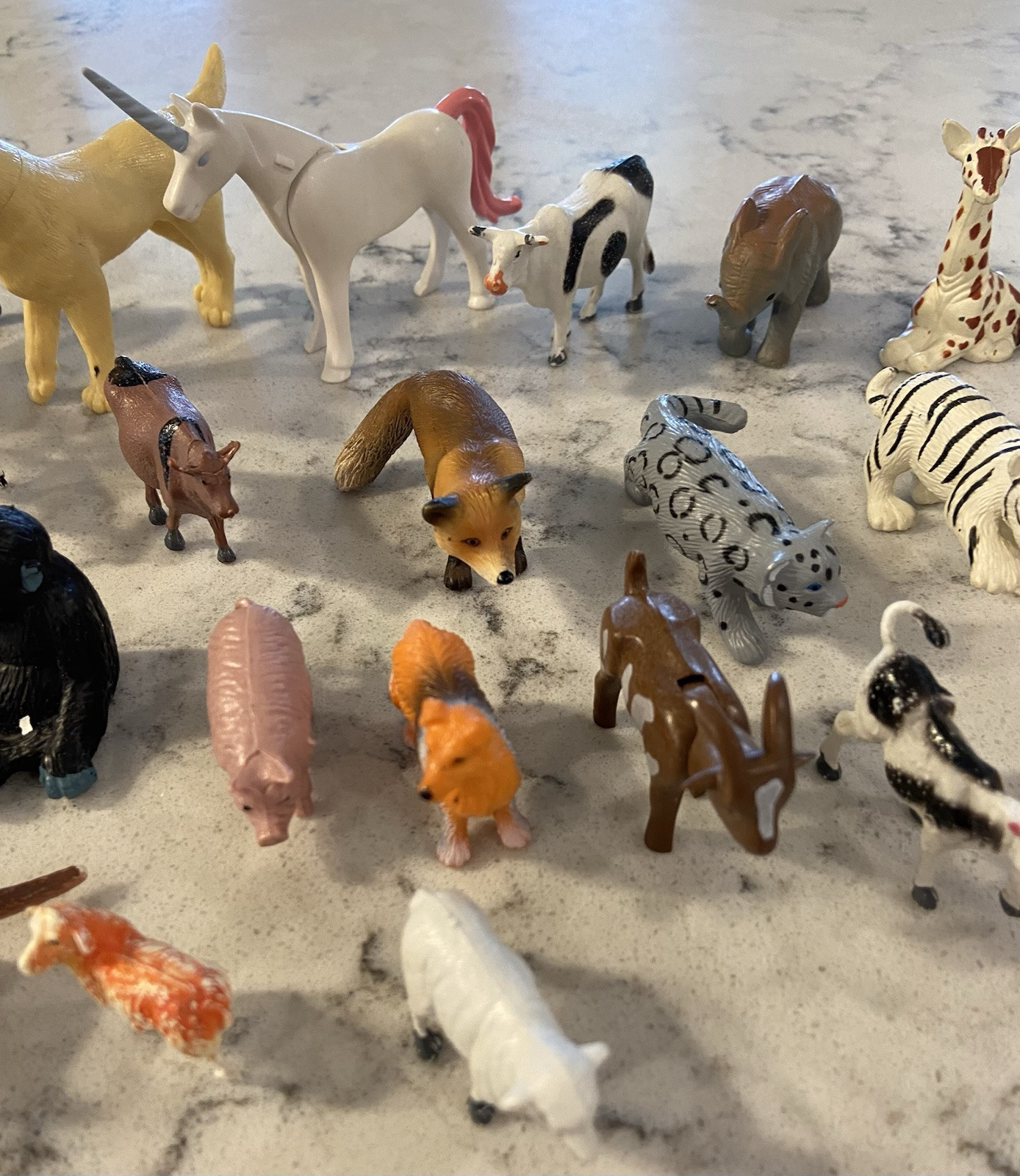 26 Miniature Plastic and Rubber Wild Animals, Zoo Animals, Panda’s, TIGER, MORE