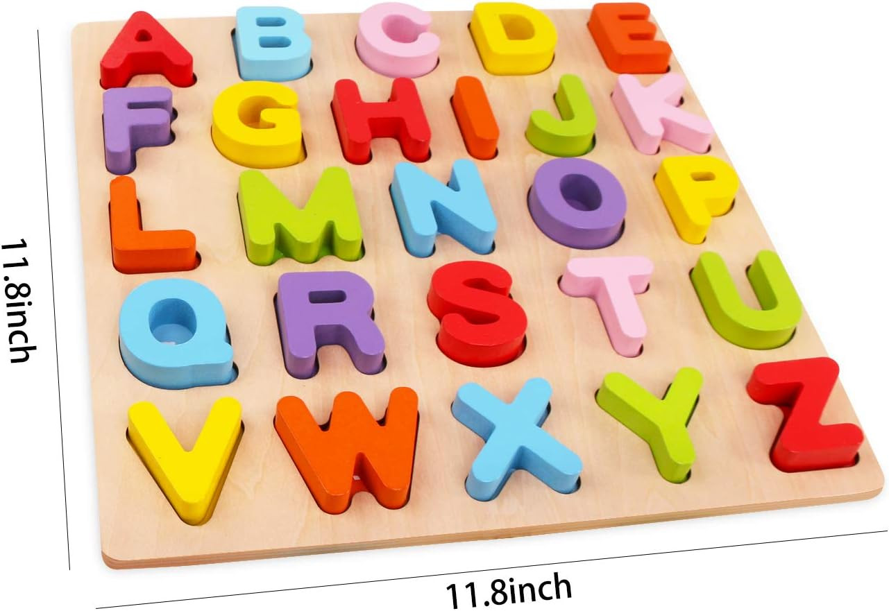 Alphabet Puzzle WOOD CITY ABC Letter Puzzles for Toddlers1 2 3 Years Old Educa