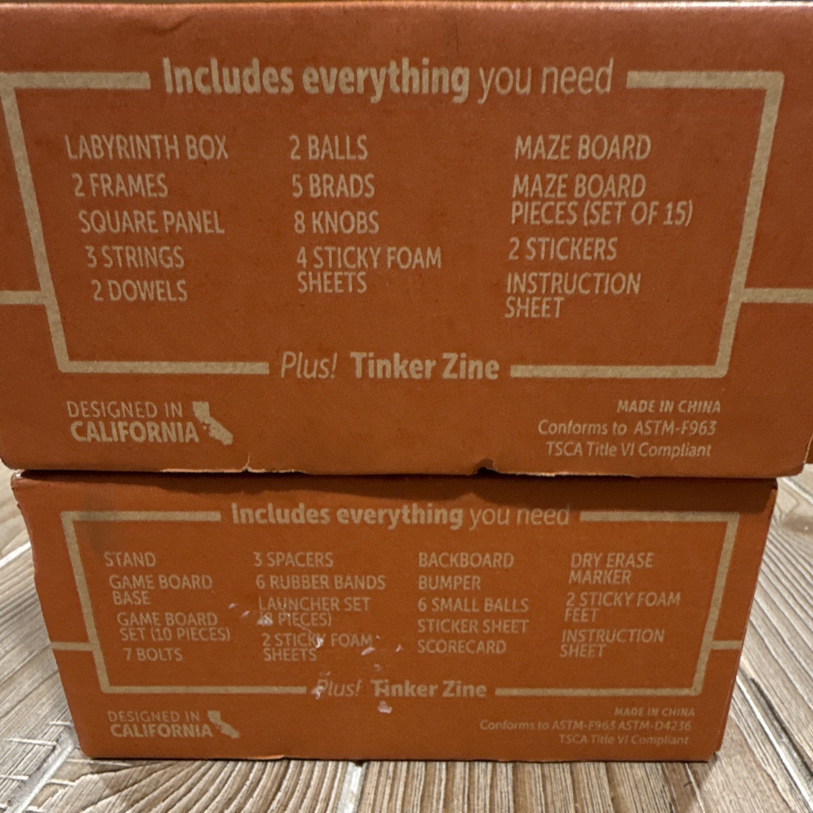 Lot of 2 KiwiCo Tinker Crate STEM Kits Labyrinth & Arcade Catapult New Ages 9-14