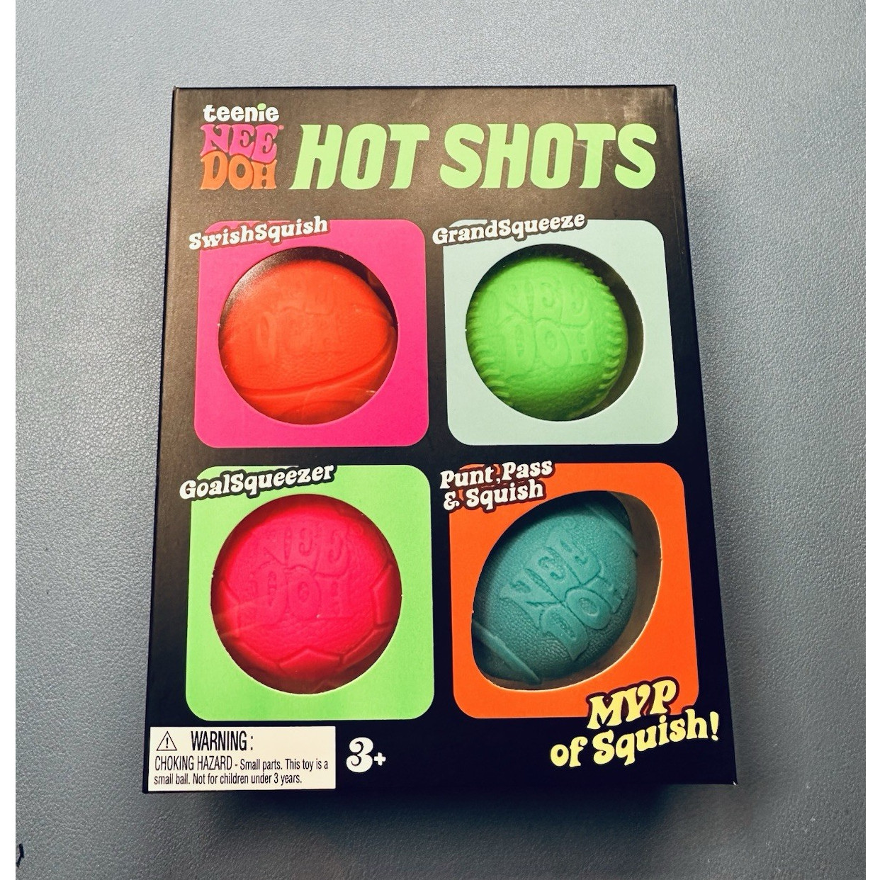 Nee Doh Hot Shots Squeeze Toy Set 4 Pack Assorted Colors