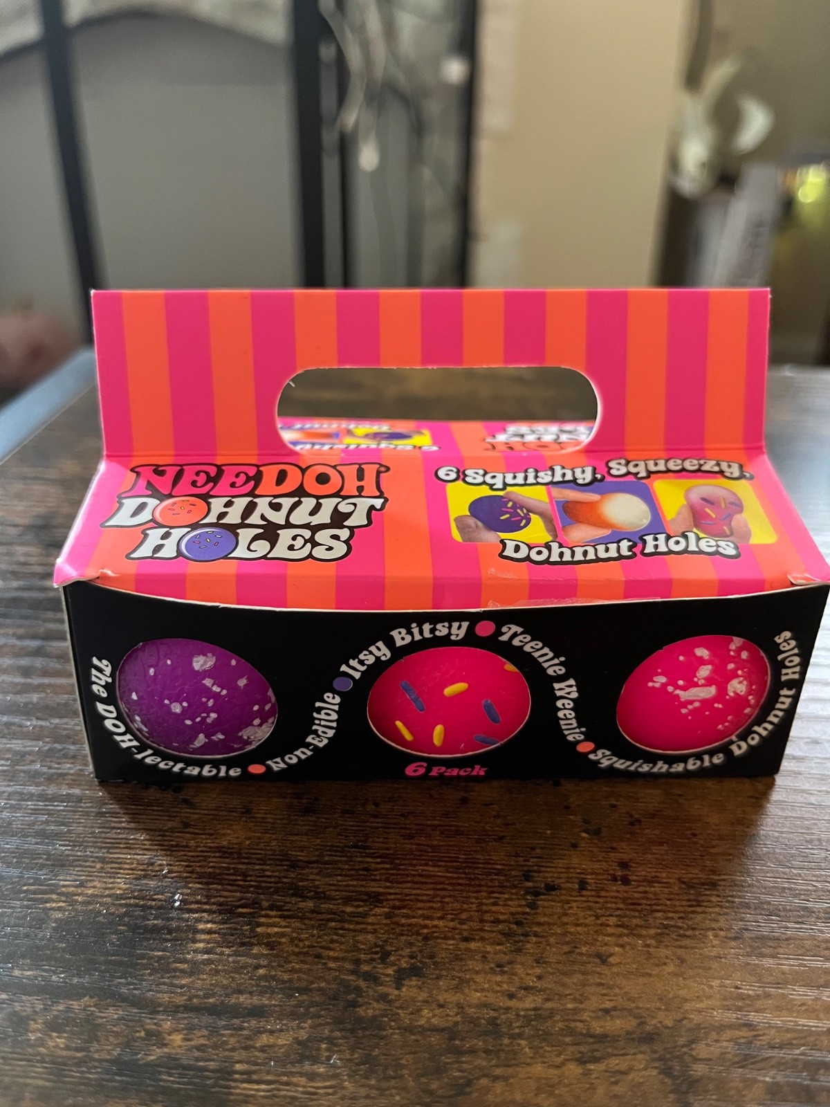 NeeDoh 6 Pack Donut Holes Squishy Squeezy Multi Color New In Box
