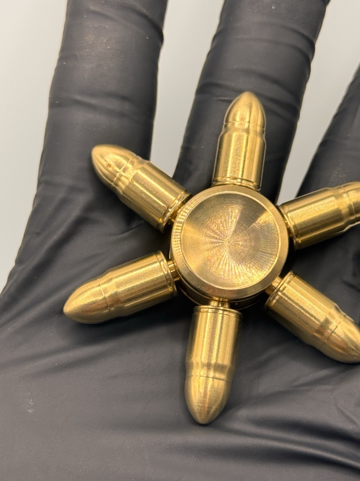 Gold Bullet MetalBrass Fidget Spinner All Metal Toy Adults Kids Boys Girls
