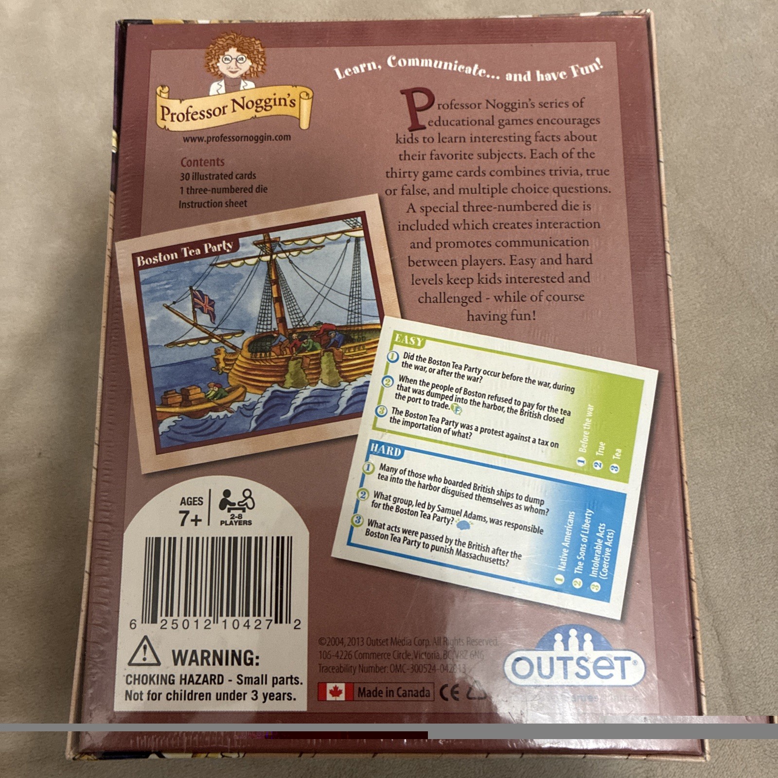 Professor Noggin’s American Revolution Card Game Educational Homeschooling New