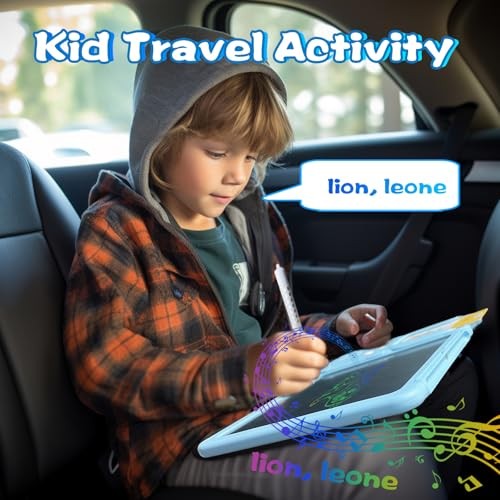Drawing Writing Tablet for Toddlers – Bilingual Talking English Italian – Blue