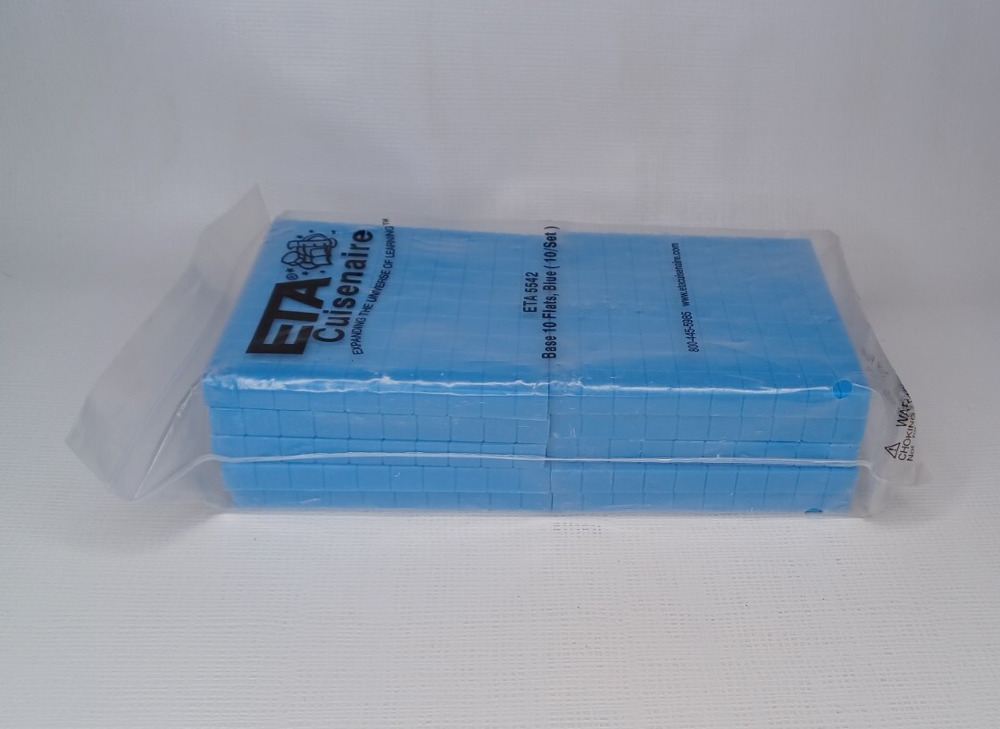 ETA Cuisenaire Base 10 Flats Blue Set Of 10 ETA 5542