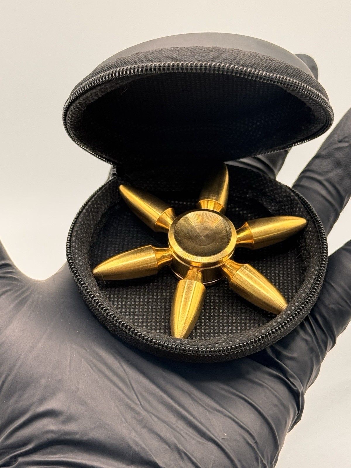 Gold Bullet Metal Brass Fidget Spinner All Metal Toy Adults Kids Boys Girls