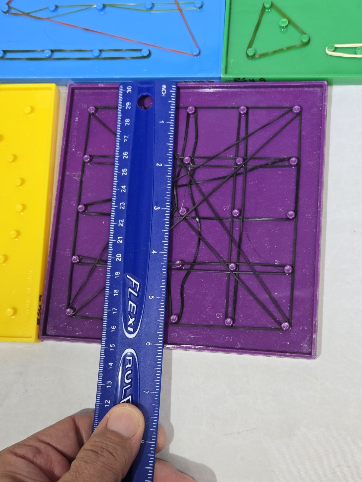 Lot of 8 Plastic Math Geoboards 6×6 Double Sided Geometry Homeschool Classroom