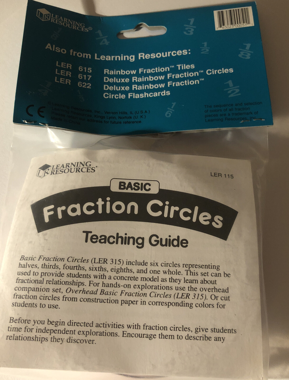 ~new In Package~Learning Resources – Basic Rainbow Fraction Circles LER 115