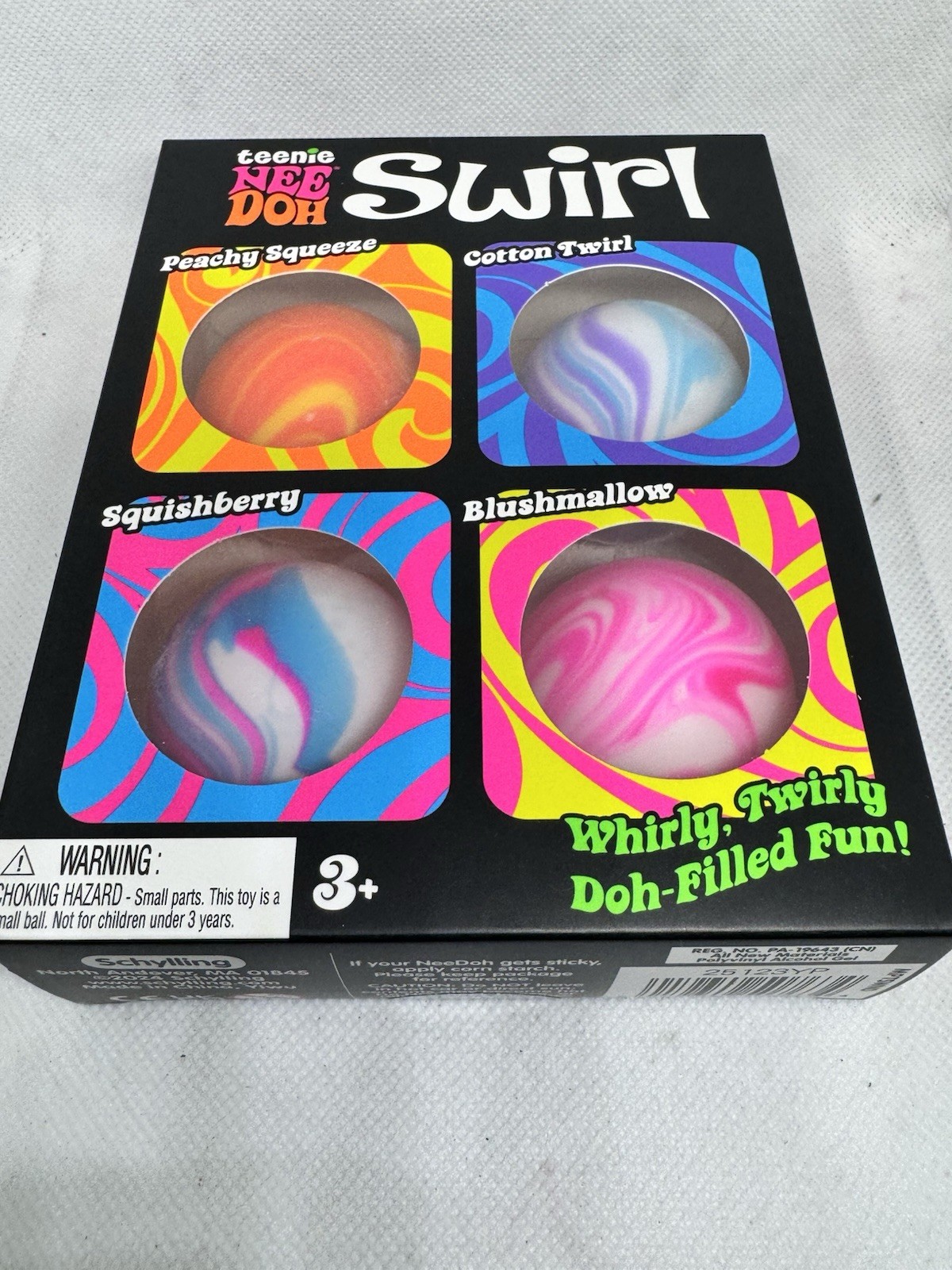Schylling NeeDoh Teeny Swirl 4 Pack Squishy Fidget Toy Stress Balls Sensory Toy