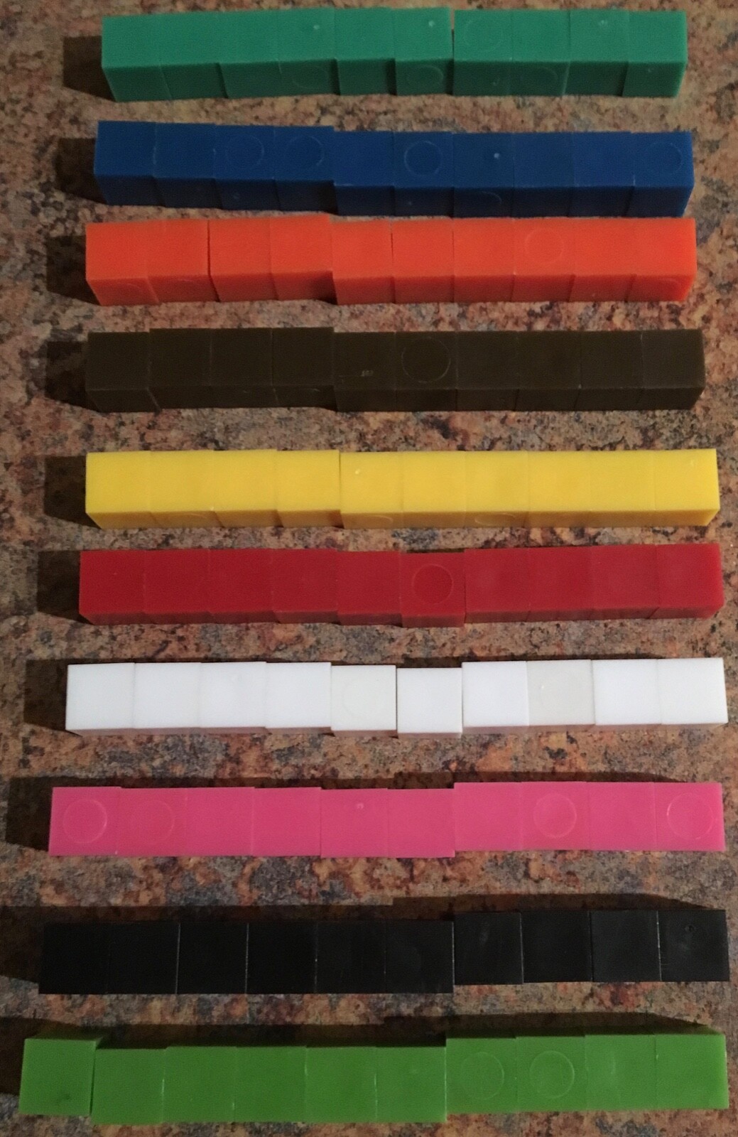 100 pc ETA Cuisenaire Centimeter Cubes Non-Interlocking algebra math homeschool