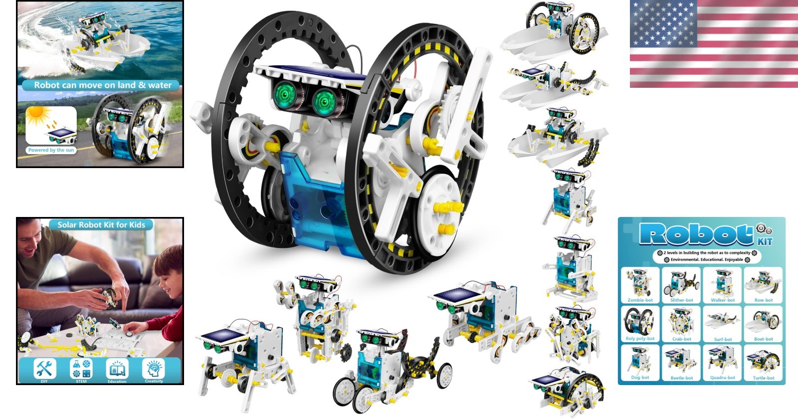 Eco-Friendly 13-in-1 Solar Robotics Kit for Kids: Hands-On STEM Learning Fun