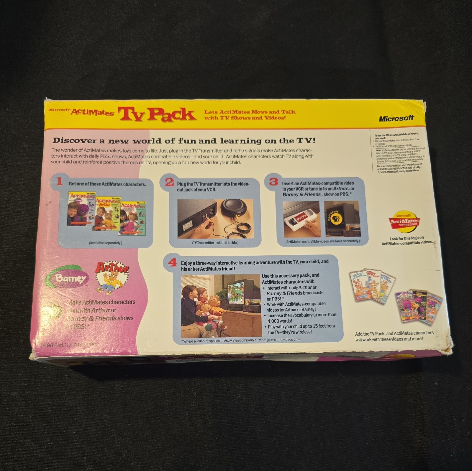 Microsoft Actimates Tv Pack for Interactive Barney Arthur Plush Talking Open Box