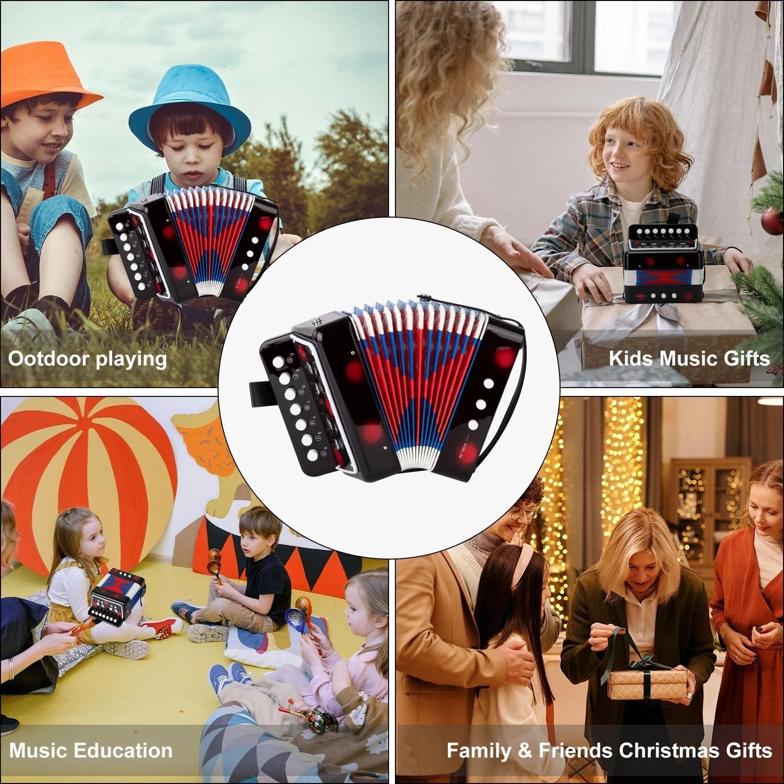 kids Accordion 10 Buttons Keys Toy Accordion MIni Accordian Musical Instrumen