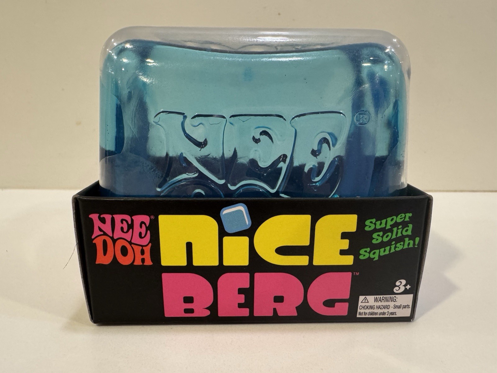NeeDoh Nice Berg Blue XL Giant Nee Doh Niceberg Solid Squish Cube Ice Block