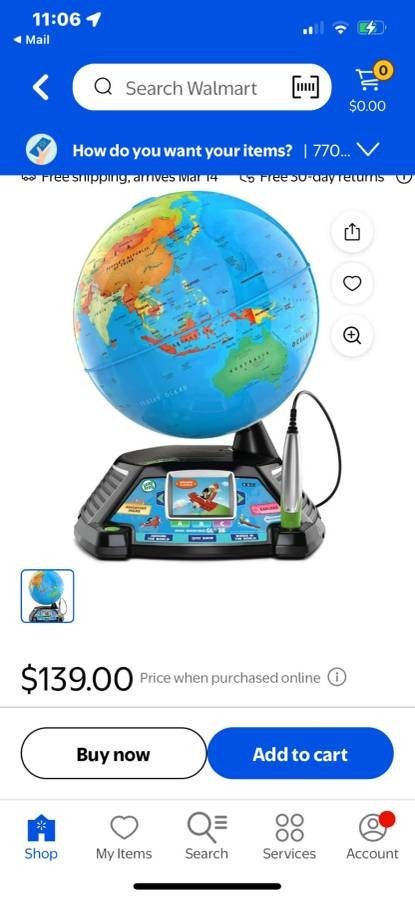 LeapFrog Magic Adventures Globe W/LCD Integrated Video Screen Display 80-605400