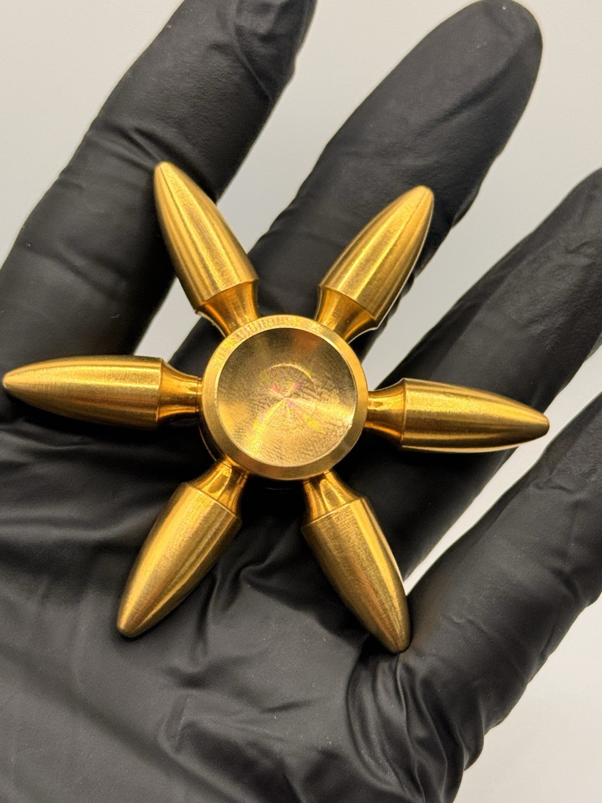 Gold Bullet Metal Brass Fidget Spinner All Metal Toy Adults Kids Boys Girls