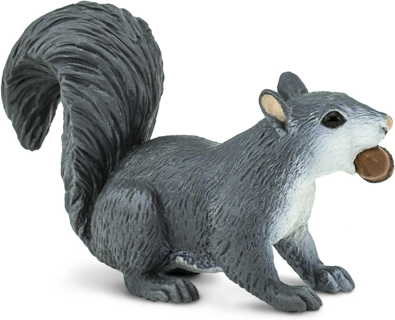 Gray Squirrel Figurine – Lifelike 3″ Wildlife Figure – Educational Toy for Boys,