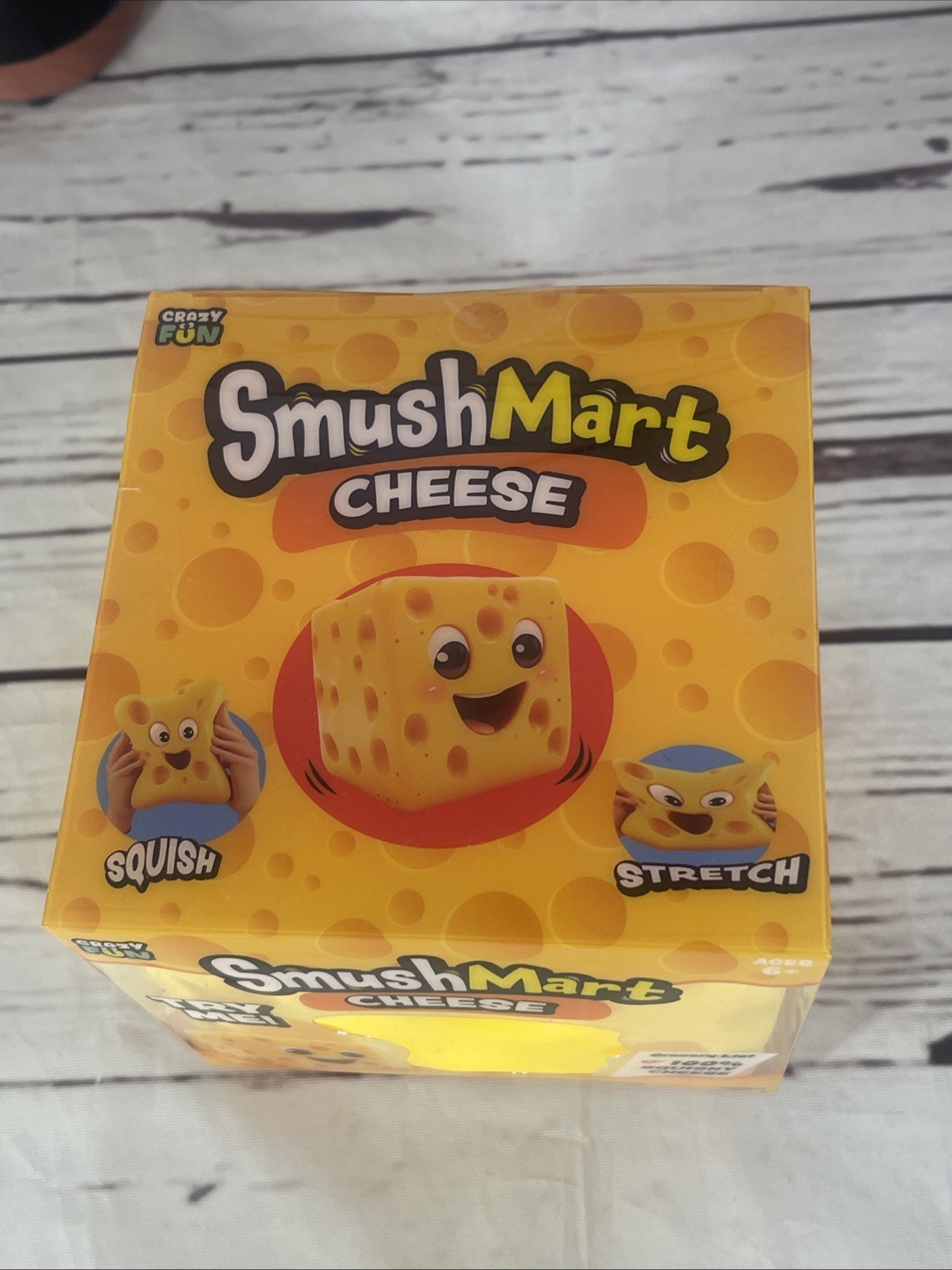 NEW Crazy Fun Smush Mart Cheese Squishy Toy – Food Fidget Squeeze Stress Ball