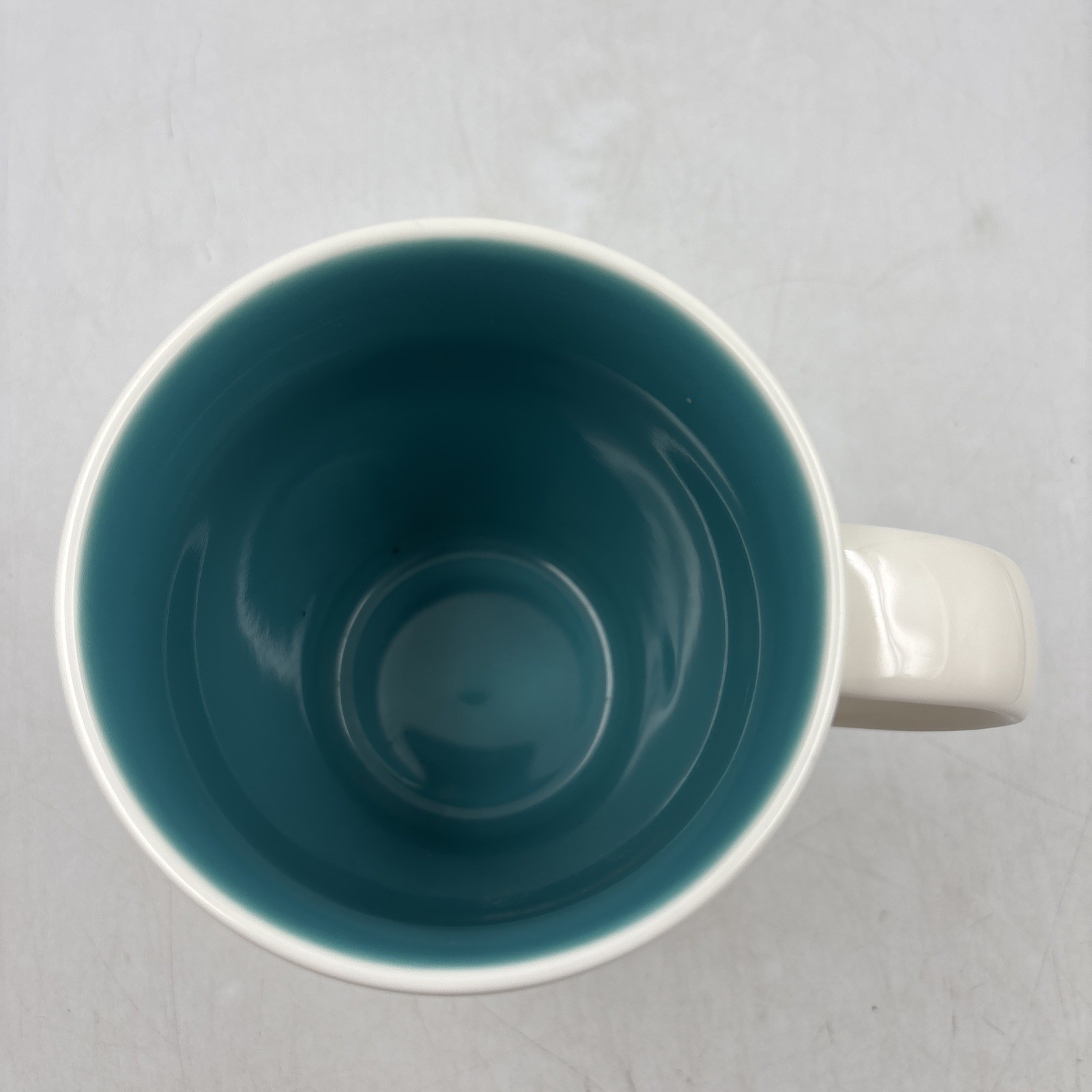 Pair Of Tim Hortons Limited Edition #014 / 006 Coffee Mugs Gold & Teal Inside