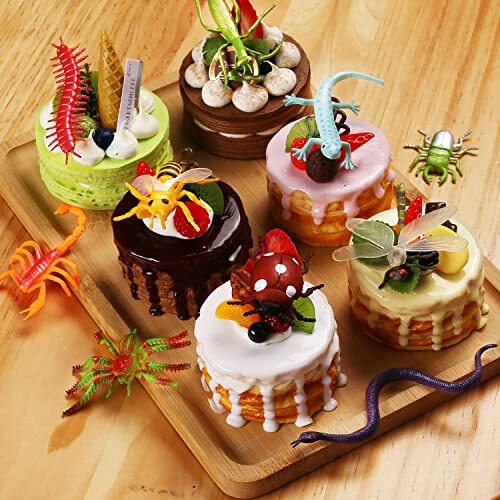76 Pack Mini Plastic Bug Set, Realistic Insects Toy for Child, Fake Bugs