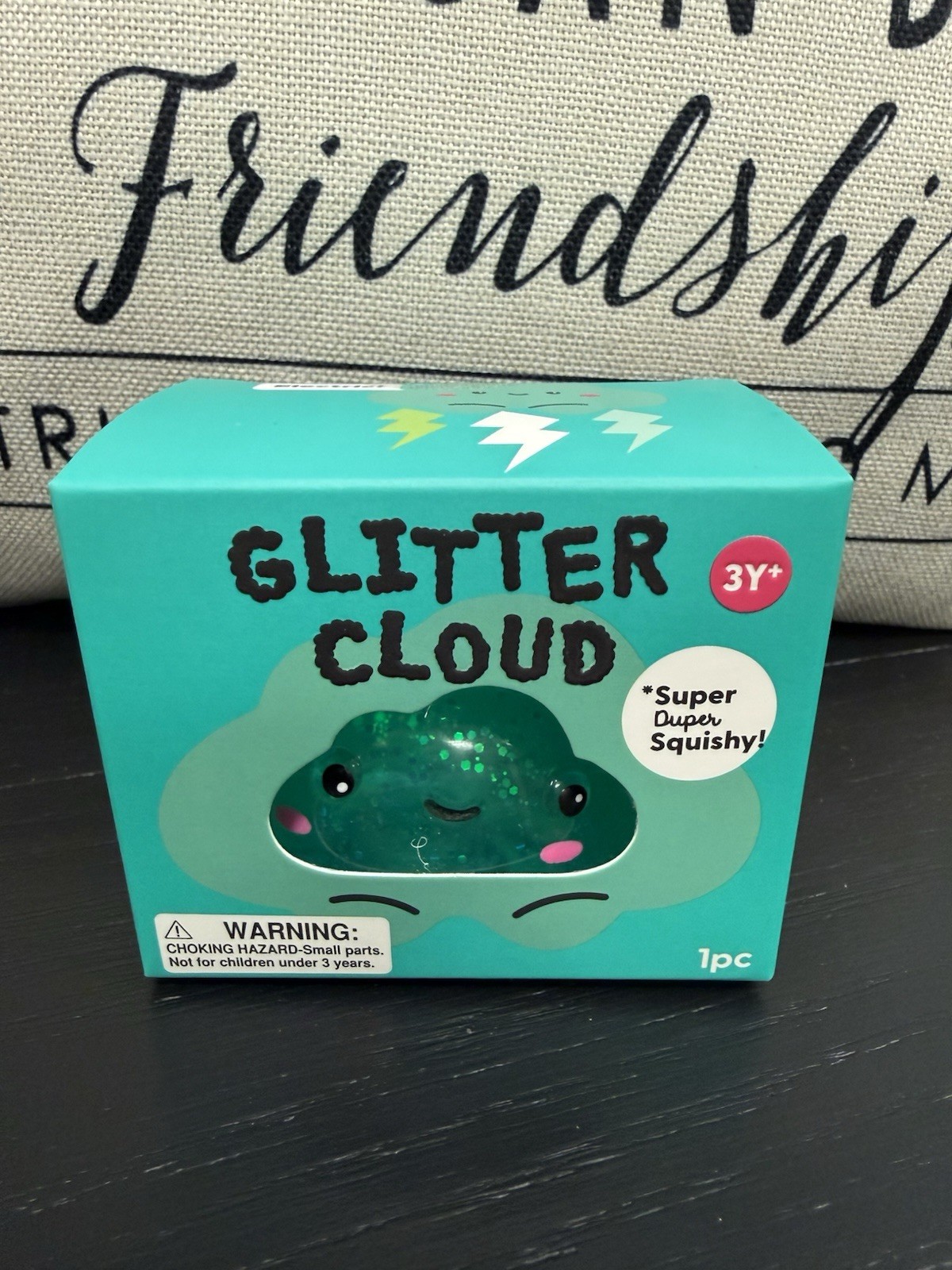 NEW J’Adore Glitter Cloud Super Duper Squishy Tactile Squeeze Toy TEAL