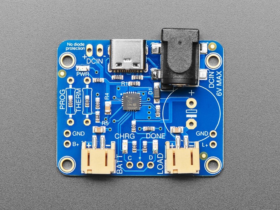 [ Adafruit ADA-390 ] USB / DC / Solar Lithium Ion/Polymer charger – Rev C