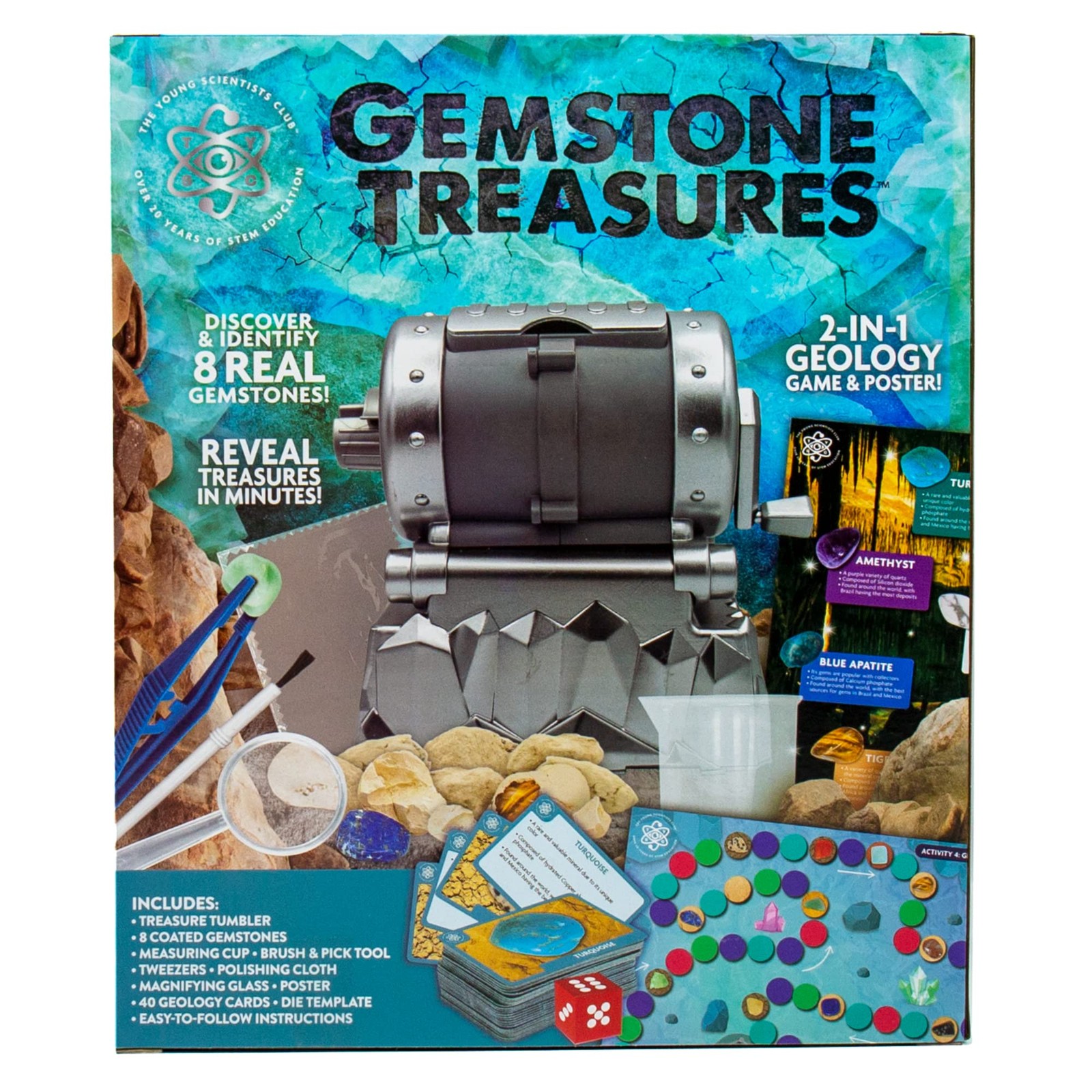 Gemstone Treasures, Tumble & Polish Your Own Gemstones, DIY Rock Tumbler, Col…