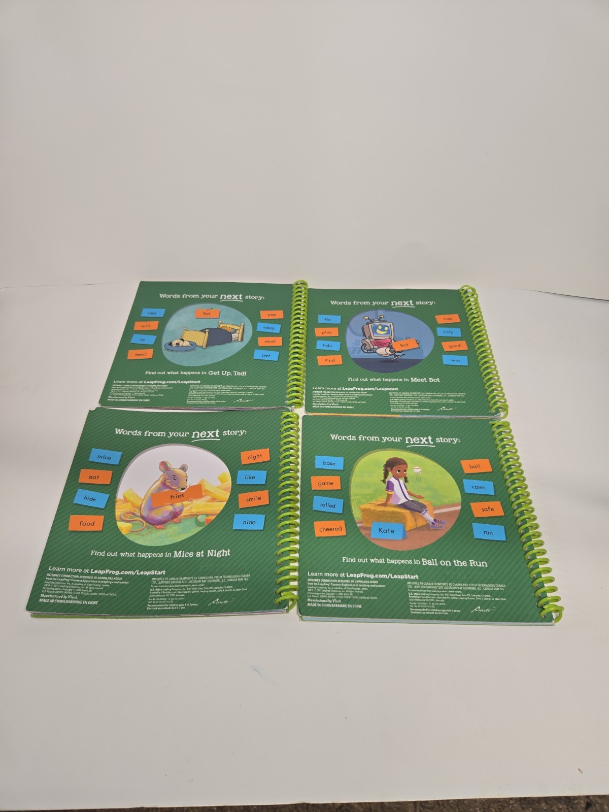 Lot Of Twelve (12) Leap Frog Learn To Read Sprial Books Use