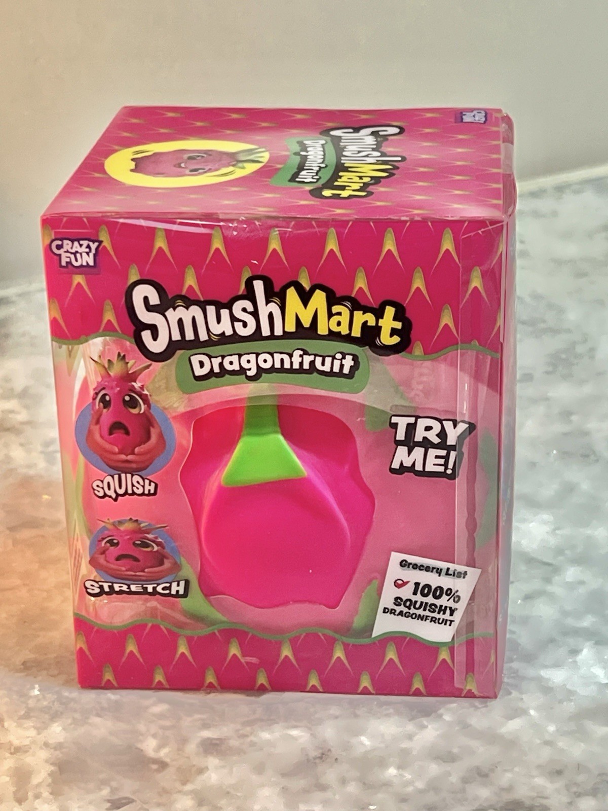 RMS SmushMart Dragonfruit Squishy Squeeze Toy Pink Green