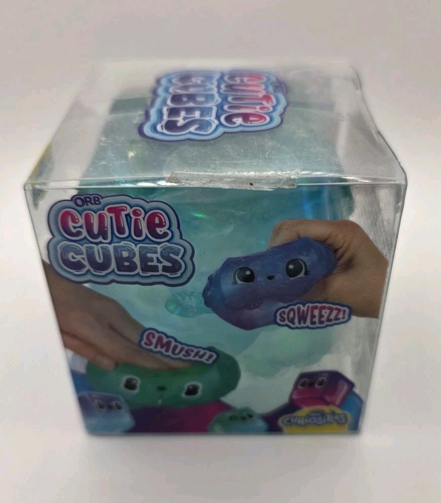 ORB Curiosities Cutie Cubes Teal Aqua Puppy Squishy Fidget Toy New