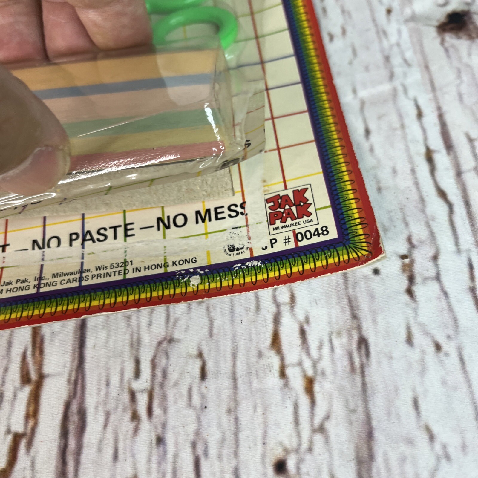 Vtg Kids Sticky Strips & Safety Scissor Set NOS Paper Craft 80s Jax 350 Bands